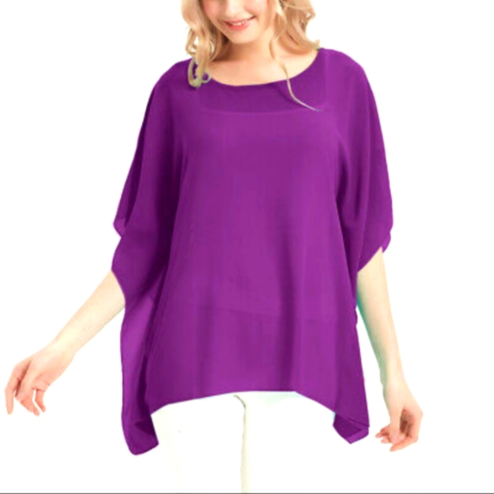 Purple Batwing Flowy Top